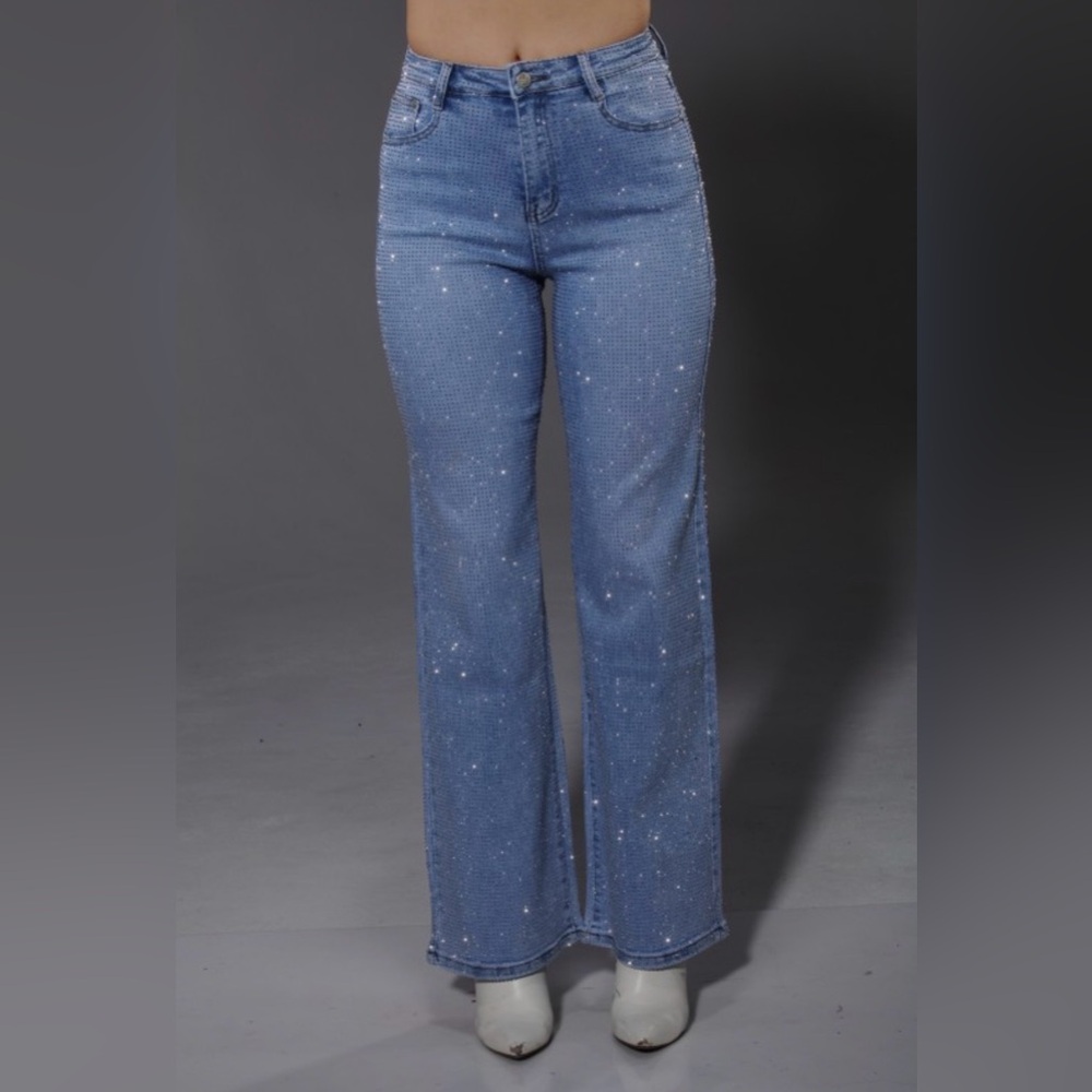 Boutique Rhinestone Embellished Jeans